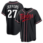 Minnesota Twins #27 Ryan Jeffers Player Black BFRAILEYFashion Out Home Limited Stitched Jerseys