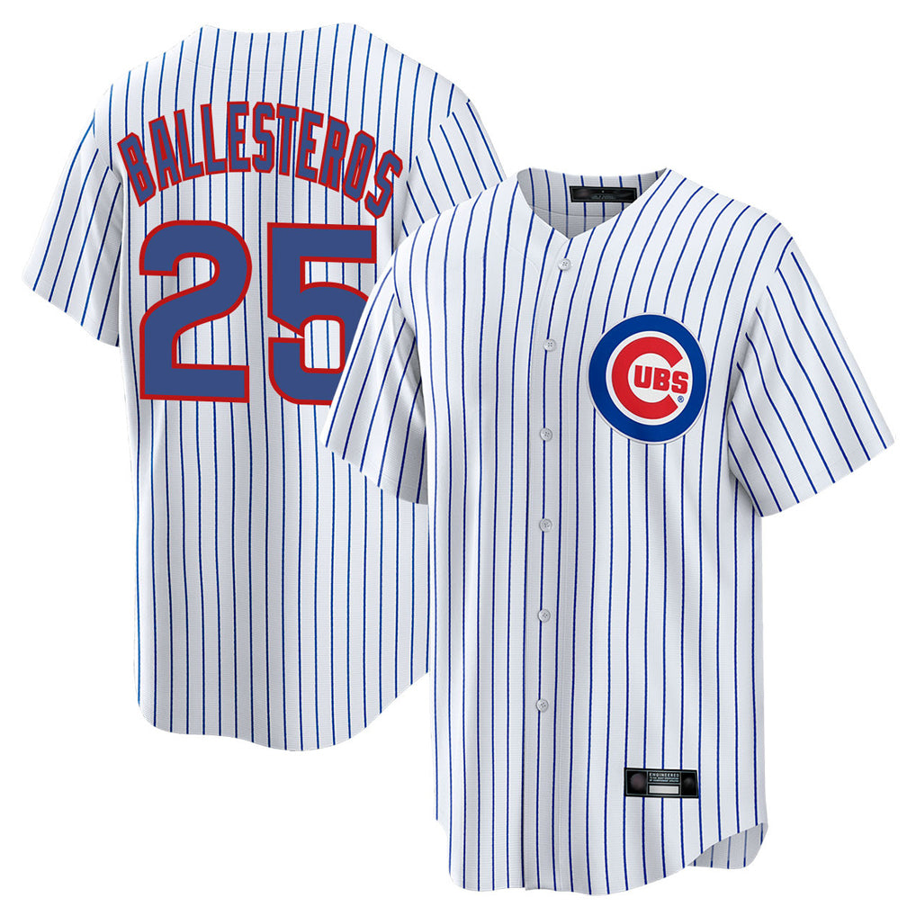 Chicago Cubs #25 Moises Ballesteros Player White BFRAILEY Game Home Stitched Jerseys