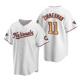 Washington Nationals #11 Ryan Zimmerman White Gold BFRAILEY 2019 World Series Champions Stitched Cool Base Jersey