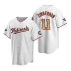 Washington Nationals #11 Ryan Zimmerman White Gold BFRAILEY 2019 World Series Champions Stitched Cool Base Jersey