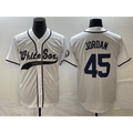 Chicago White Sox #45 Michael Jordan White BFRAILEY Cool Base Stitched Jersey