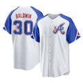 Atlanta Braves #30 Drake Baldwin Player White BFRAILEY City Connect Home Game Stitched Jerseys