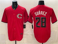 Cincinnati Reds #28 Eugenio Su¨¢rez Red BFRAILEY 2026 City Connect Stadium Stitched Jersey