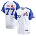 Atlanta Braves #77 Joe Jimenez Player White BFRAILEY City Connect Limited Home Game Stitched Jerseys