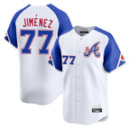Atlanta Braves #77 Joe Jimenez Player White BFRAILEY City Connect Limited Home Game Stitched Jerseys