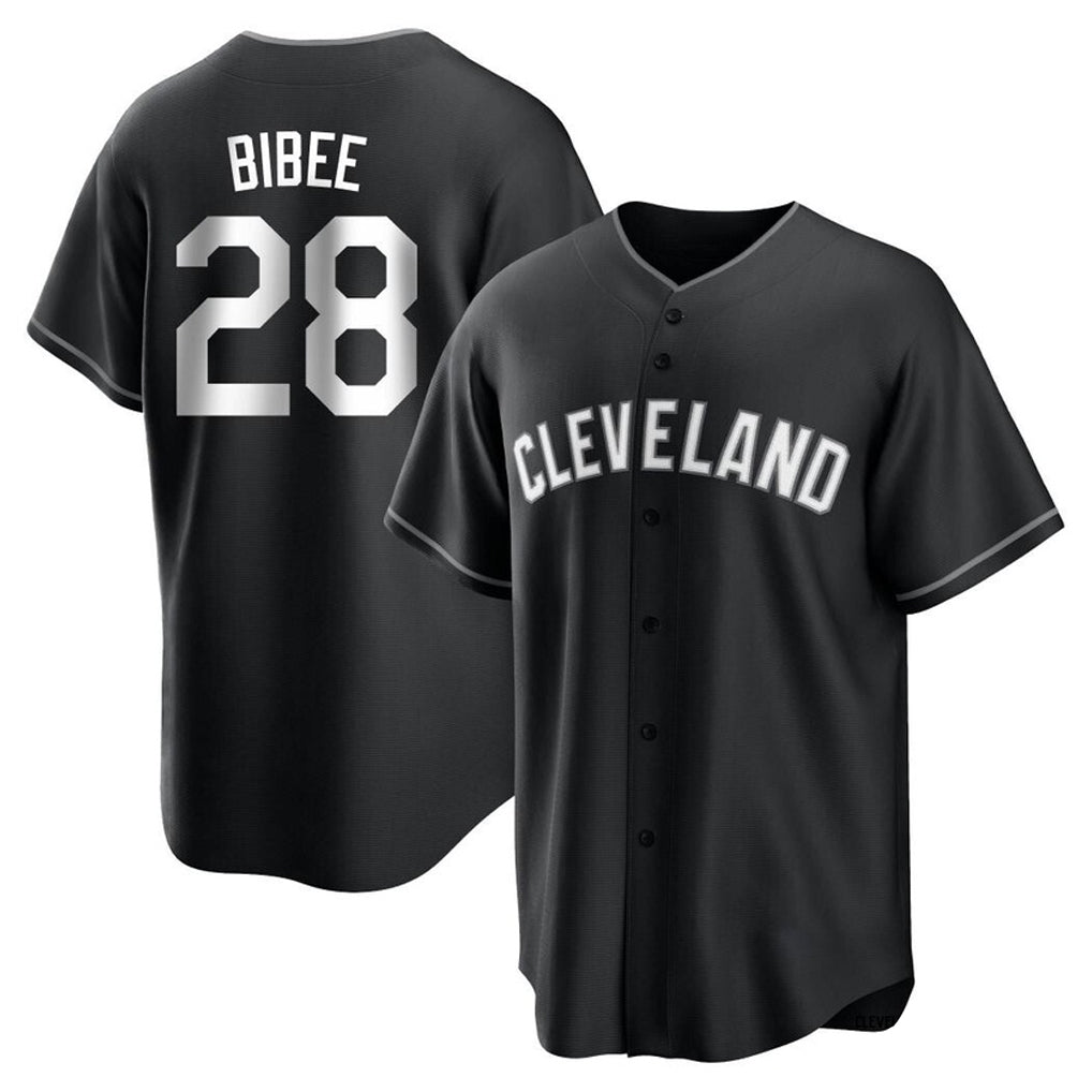 Cleveland Guardians #28 Tanner Bibee Player Black BFRAILEY Home Game Stitched Jerseys