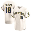 Milwaukee Brewers #18 Vinny Capra Cream BFRAILEY 2025 Limited Stitched Jersey