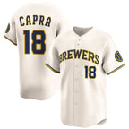 Milwaukee Brewers #18 Vinny Capra Cream BFRAILEY 2025 Limited Stitched Jersey