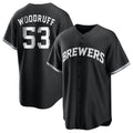 Milwaukee Brewers #53 Brandon Woodruff Player Black BFRAILEY Game Home Stitched Jerseys