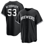 Milwaukee Brewers #53 Brandon Woodruff Player Black BFRAILEY Game Home Stitched Jerseys
