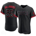 Cincinnati Reds #55 Brandon Williamson Black BFRAILEY 2023 City Connect Cool Base Stitched Jersey