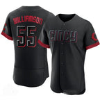 Cincinnati Reds #55 Brandon Williamson Black BFRAILEY 2023 City Connect Cool Base Stitched Jersey