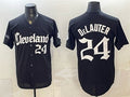 Cleveland Guardians #24 Chase DeLauter Black BFRAILEY Gothic Vapor Premier Limited Stitched Jersey