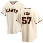 San Francisco Giants #57 Alex Wood Cream BFRAILEY Home Jersey