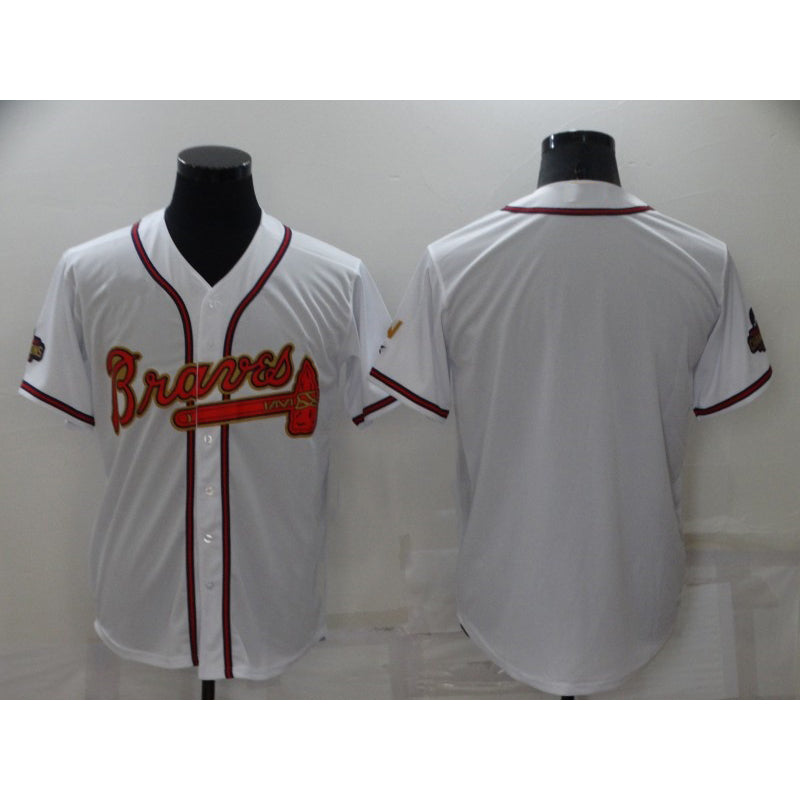 Atlanta Braves Blank 2022 White Gold BFRAILEY World Series Champions Program Cool Base Stitched Jersey