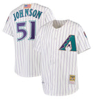 Arizona Diamondbacks #51 Randy Johnson Player White BFRAILEY Mitchell & Ness Limited Home Stitched Jerseys