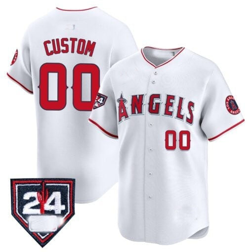 Custom Los Angeles Angels 2024 Spring Training Patch Vapor Premier Limited Jersey ¨C White Red BFRAILEY