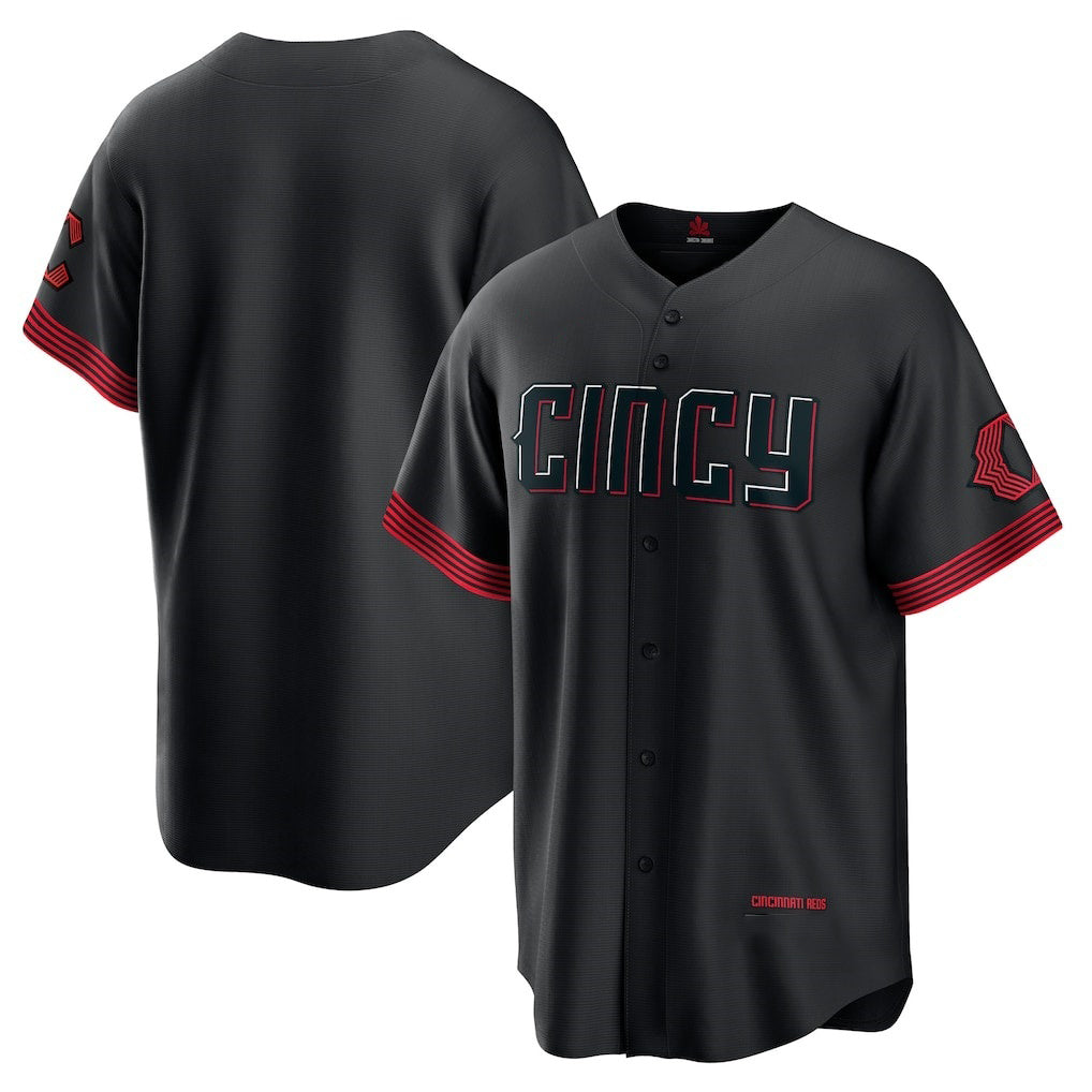 Cincinnati Reds Black BFRAILEY City Connect Replica Jersey