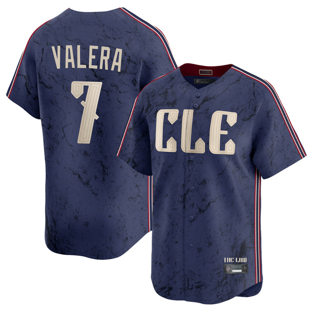 Cleveland Guardians #7 George Valera Player Navy BFRAILEY City Connect Limited Home Stitched Jerseys