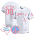 Custom Houston Astros  Love Street & Peace Sign Patch Bubblegum Pink Vapor Premier Limited Jersey ¨C White BFRAILEY