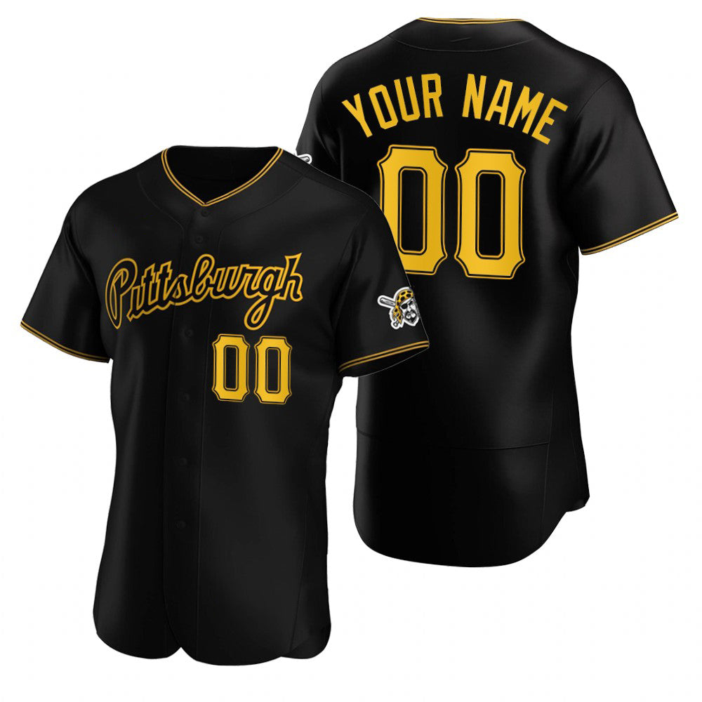 Custom Pittsburgh Pirates Black BFRAILEY Stitched Flex Base Jersey