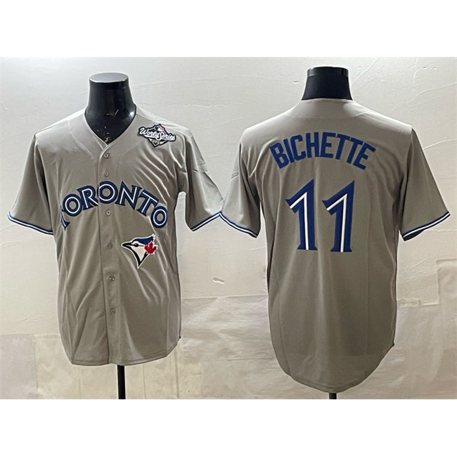Toronto Blue Jays #11 Bo Bichette Gray BFRAILEY 2025 World Series Home Cool Base Stitched Jersey