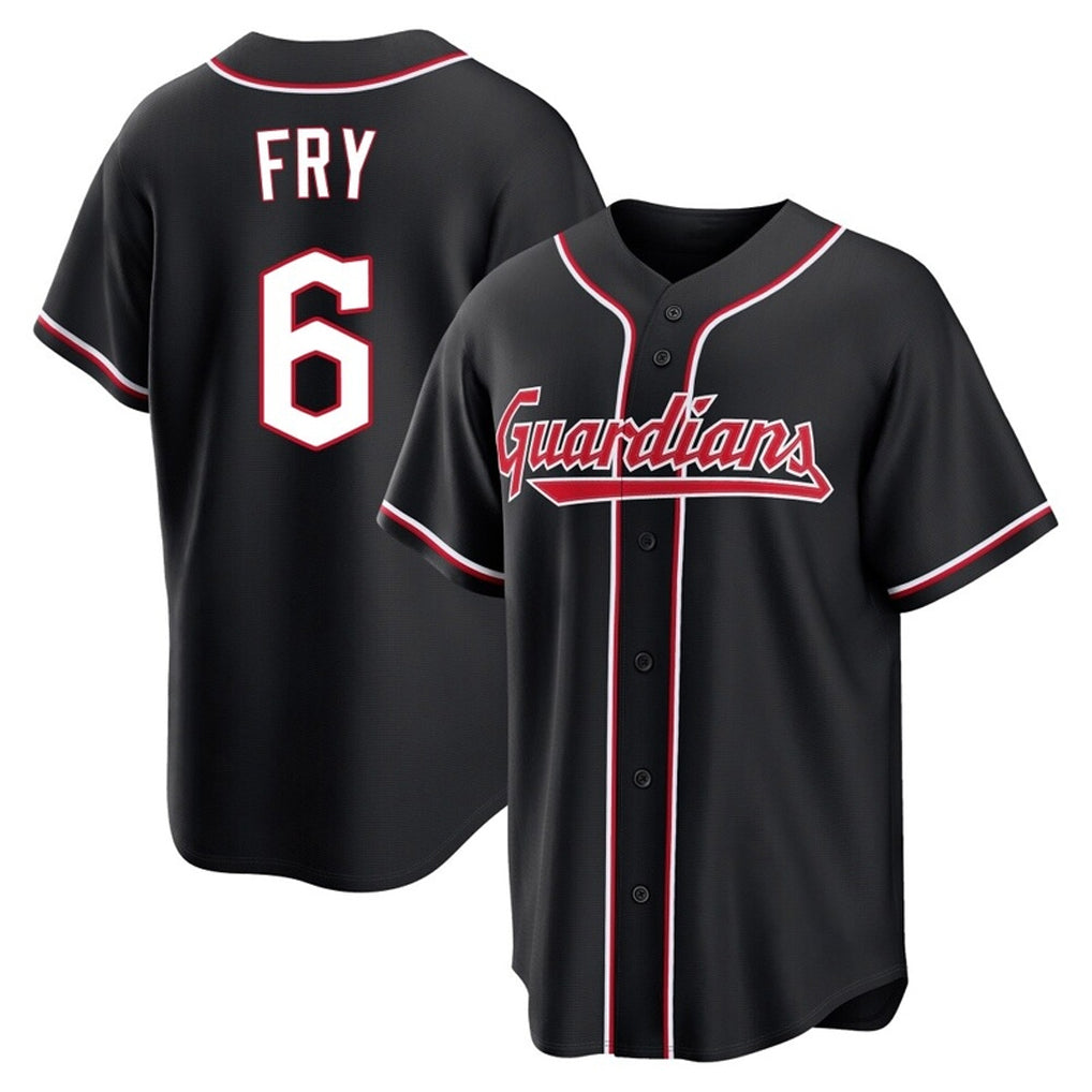 Cleveland Guardians #6 David Fry Player Black BFRAILEY Fashion Out Home Game Stitched Jerseys