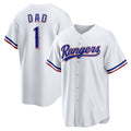 Texas Rangers #1 Dad Home White BFRAILEY Replica Jersey