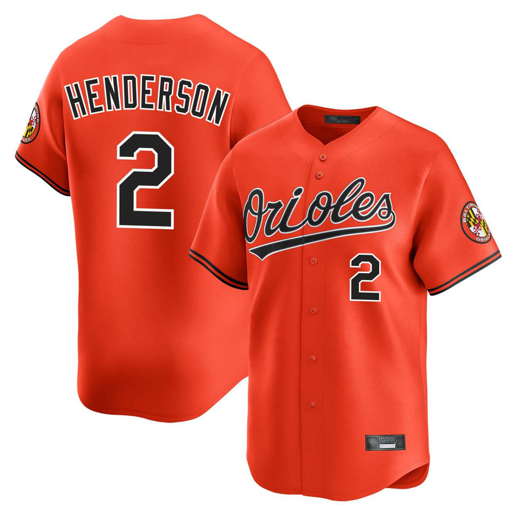Baltimore Orioles #2 Gunnar Henderson Player Orange BFRAILEY Limited Home Game Stitched Jerseys