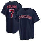 Cleveland Guardians #7 George Valera Player Navy BFRAILEY Game Home Stitched Jerseys