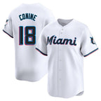Miami Marlins #18 Griffin Conine Player White BFRAILEY Home Limited Stitched Jerseys