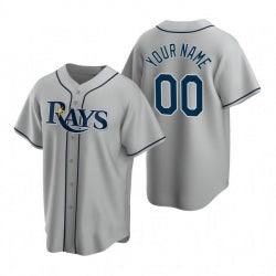 Custom Tampa Bay Rays Gray BFRAILEY 2020 Stitched Cool Base Road Jersey