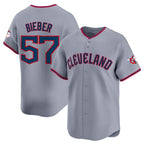 Cleveland Guardians #57 Shane Bieber Gray BFRAILEY 2025 Alternate Limited Stitched Jersey