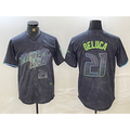 Tampa Bay Rays #21 Jonny DeLuca Number Charcoal BFRAILEY 2024 City Connect Limited Stitched Jersey 2