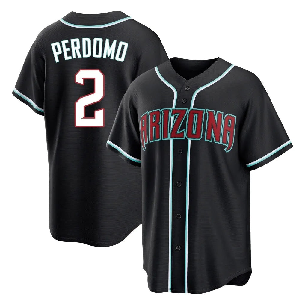 Arizona Diamondbacks #2 Geraldo Perdomo Player Black BFRAILEY Home Game Stitched Jerseys