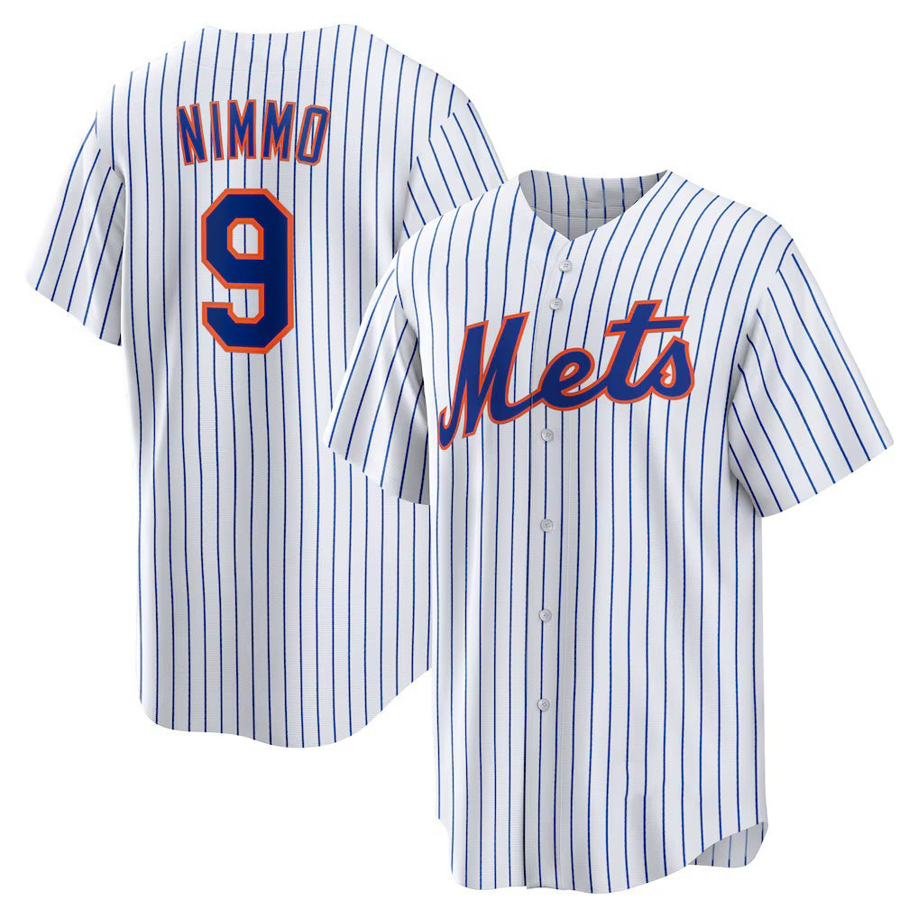 New York Mets #9 Brandon Nimmo White BFRAILEY Home Replica Jersey
