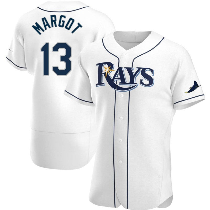 Tampa Bay Rays #13 Manuel Margot White BFRAILEY Home Jersey