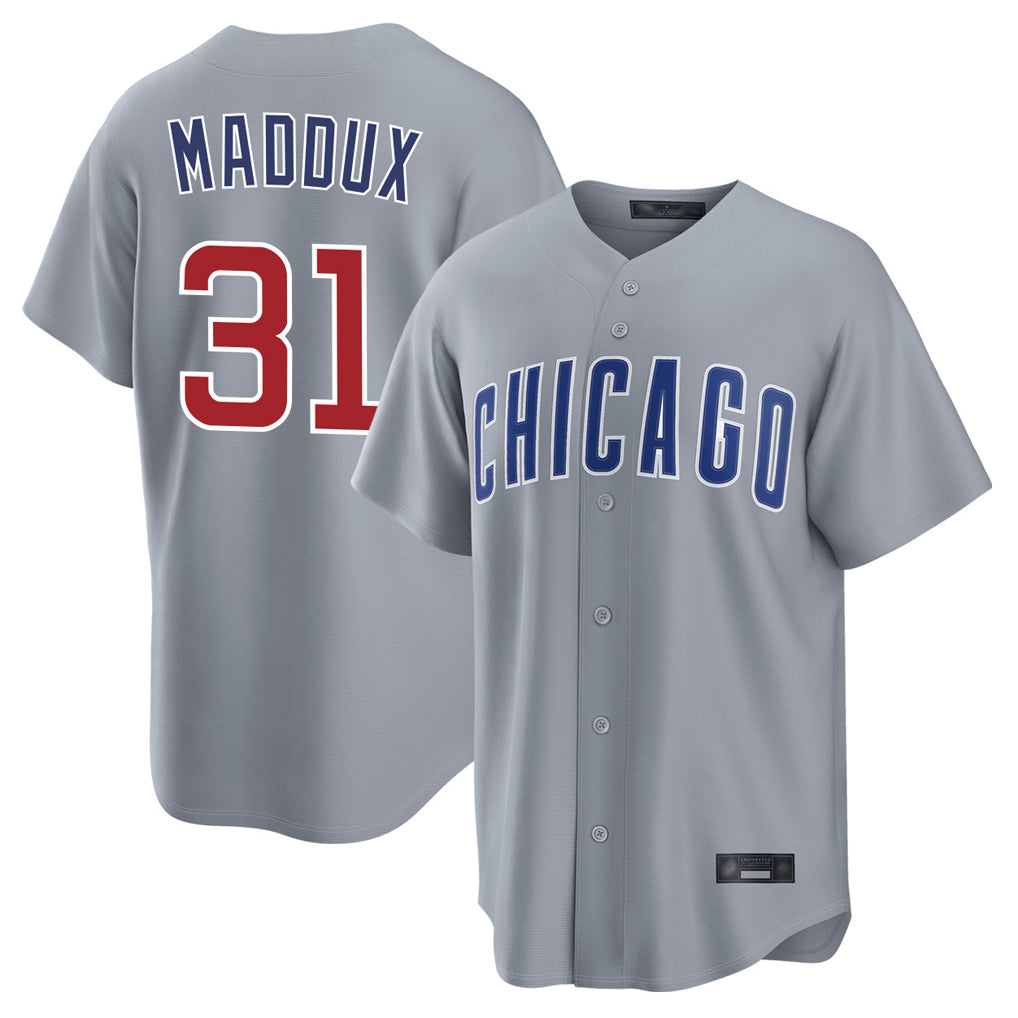 Chicago Cubs #31 Greg Maddux Player Gray BFRAILEY Home Game Stitched Jerseys