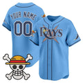 Custom Tampa Bay Rays x One Piece Blue BFRAILEY Vapor Premier Limited Jersey - Stitched