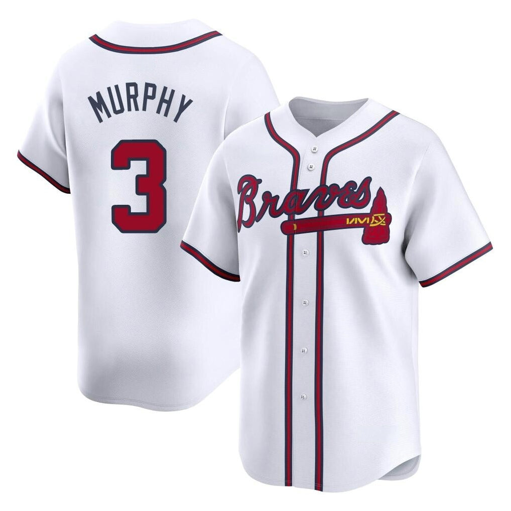 Atlanta Braves #3 Dale Murphy Player White BFRAILEY Limited Home Game Stitched Jerseys