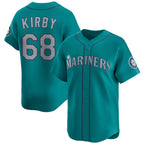 Seattle Mariners #68 George Kirby Aqua BFRAILEY Limited Stitched Jersey