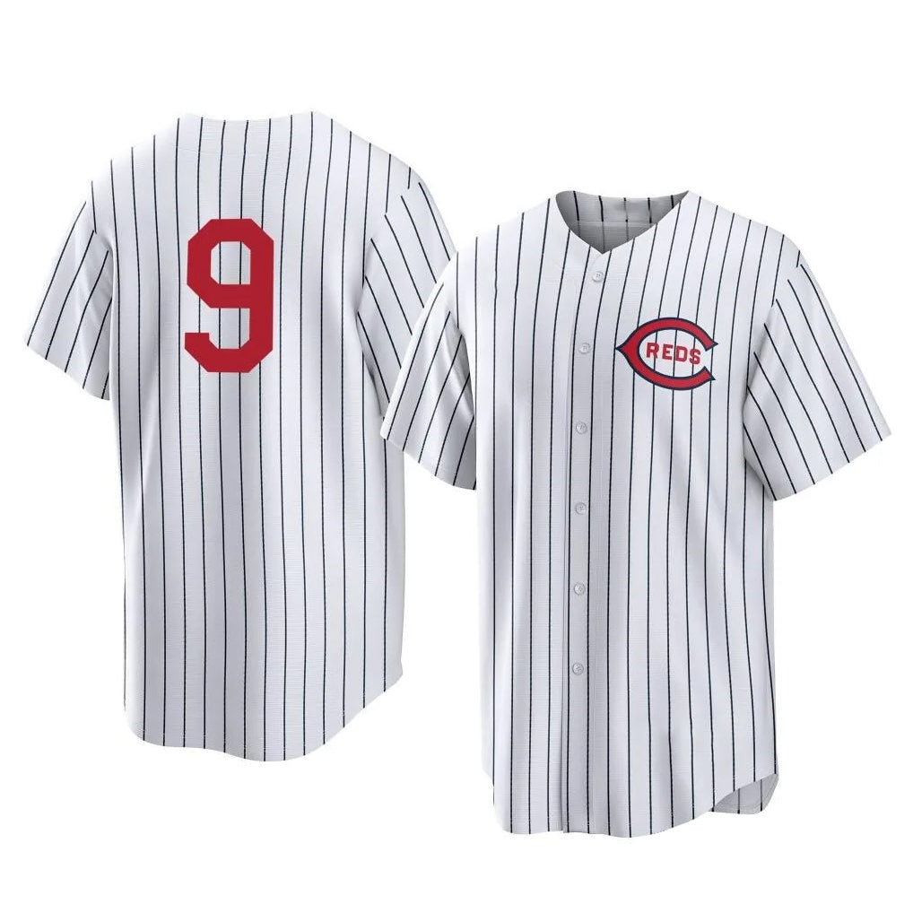 Cincinnati Reds #9 Matt McLain Player White BFRAILEY Stripe Field of Dreams Game Home Stitched Jerseys