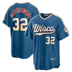 Milwaukee Brewers #32 Jacob Misiorowski Mineral Blue BFRAILEY 2026 City Connect Stadium Jersey