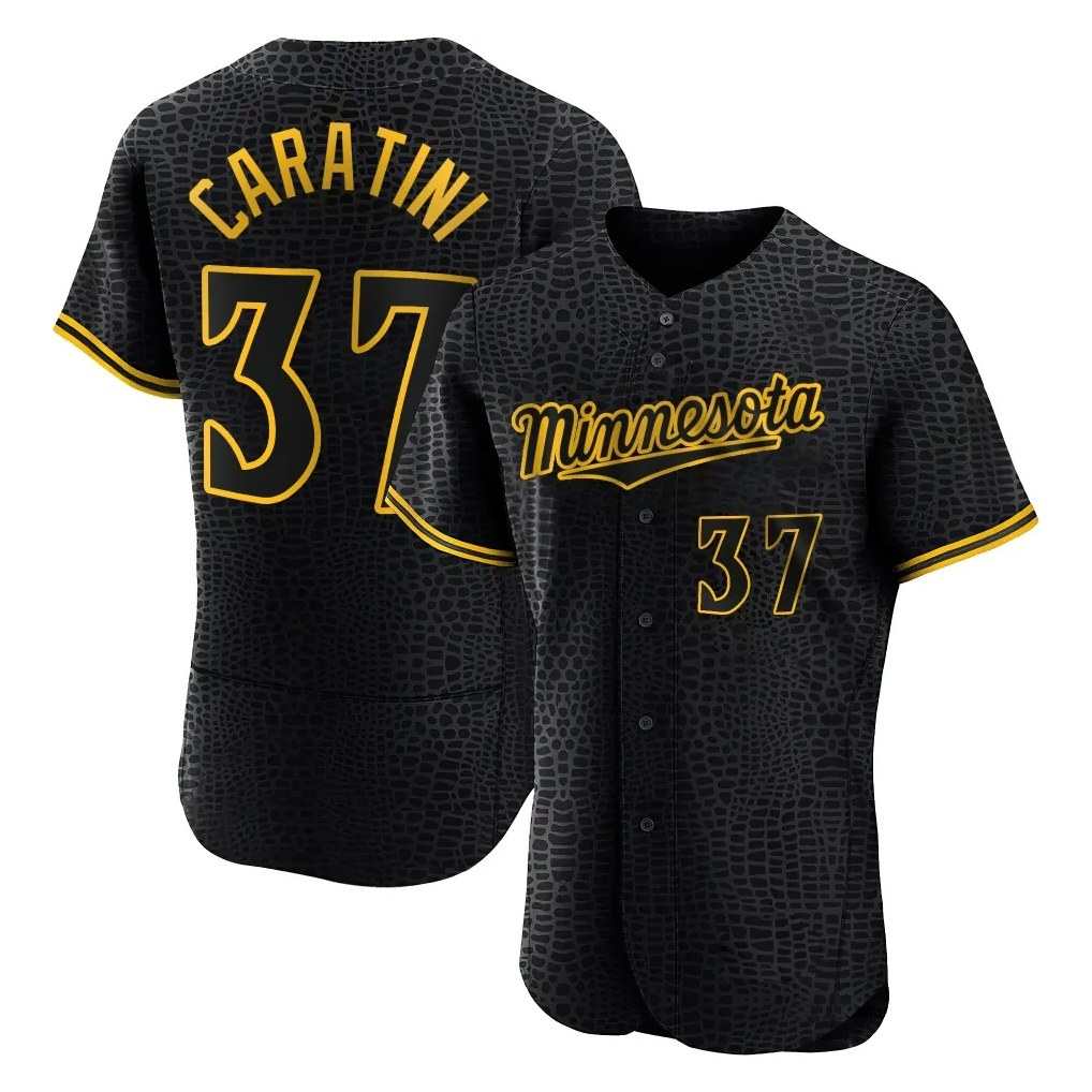 Minnesota Twins #37 Victor Caratini Player Black BFRAILEYSnake Skin City Home Limited Elite Stitched Jerseys