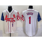 St. Louis Cardinals #1 Ozzie Smith White BFRAILEY Independence Day Vapor Premier Limited Stitched Jersey