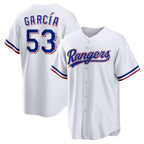 Texas Rangers #53 Adolis Garcia White BFRAILEY Home Replica Jersey