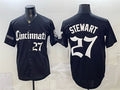 Cincinnati Reds #27 Sal Stewart Black BFRAILEY 'Gothic Queen City Edition' Vapor Premier Limited Stitched Jersey