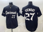 Cincinnati Reds #27 Sal Stewart Black BFRAILEY 'Gothic Queen City Edition' Vapor Premier Limited Stitched Jersey
