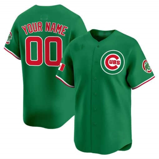 Custom Chicago Cubs Mexico Vapor Premier Limited Jersey V3 ¨C Green BFRAILEY