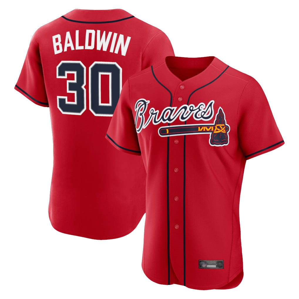 Atlanta Braves #30 Drake Baldwin Player Red BFRAILEY Limited Elite Home Game Stitched Jerseys
